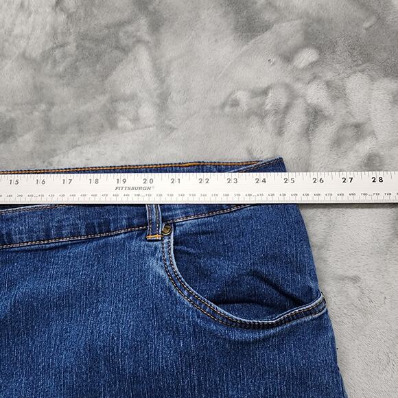 Woman Within Jeans Womans 30W Blue Perfect Relaxed Bootcut Stretch Cotton Denim - Picture 9 of 13